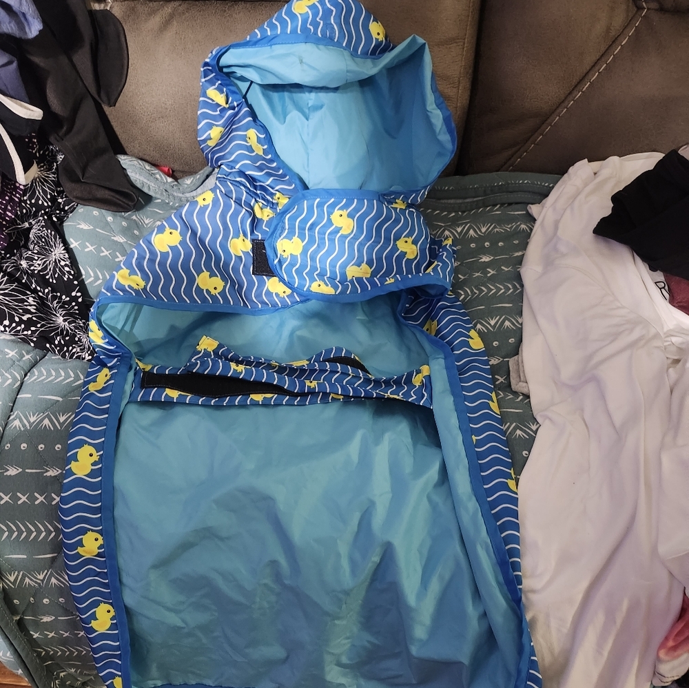3xl dog raincoat rubber duckies